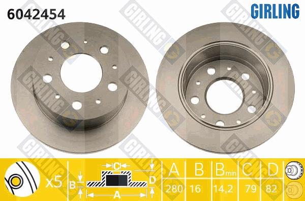 Girling 6042454 - Тормозной диск avtokuzovplus.com.ua