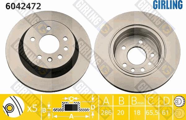 Girling 6042472 - Гальмівний диск autocars.com.ua