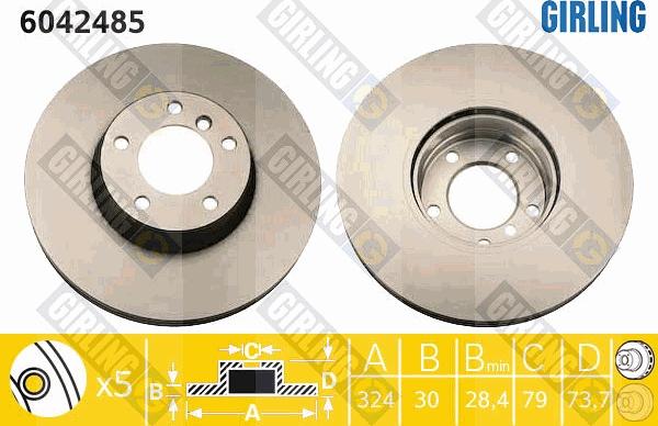 Girling 6042485 - Тормозной диск avtokuzovplus.com.ua