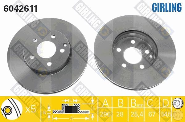 Girling 6042611 - Гальмівний диск autocars.com.ua