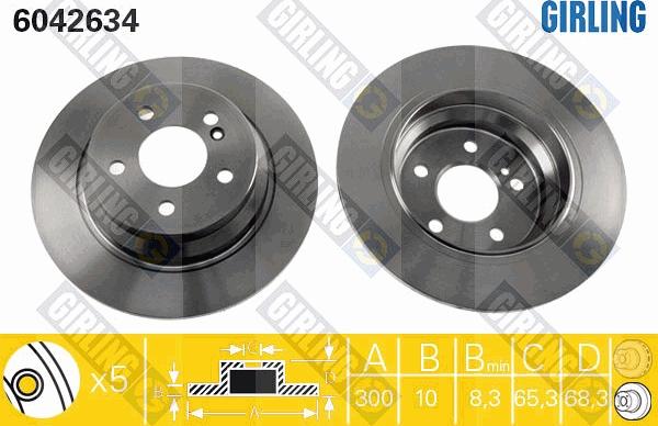 Girling 6042634 - Гальмівний диск autocars.com.ua