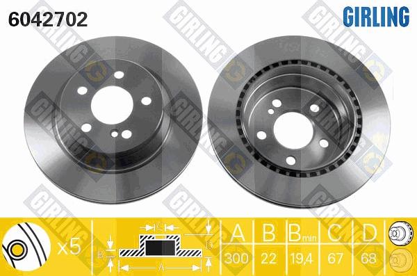 Girling 6042702 - Гальмівний диск autocars.com.ua