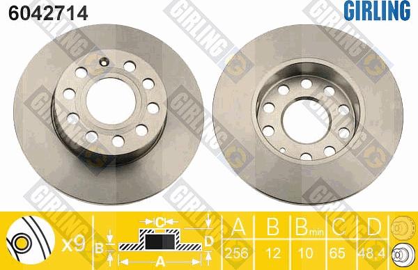 Girling 6042714 - Гальмівний диск autocars.com.ua