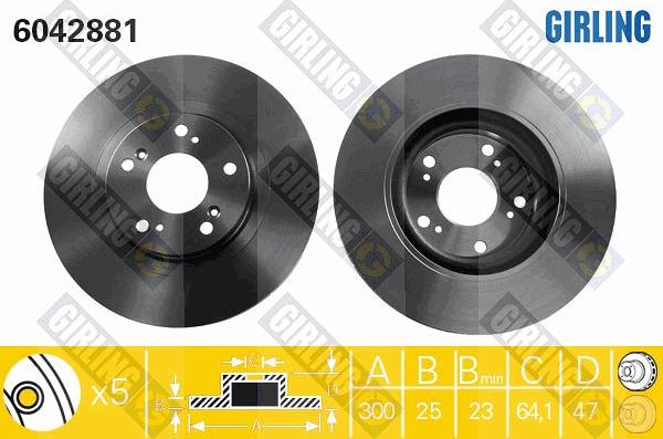 Girling 6042881 - Гальмівний диск autocars.com.ua