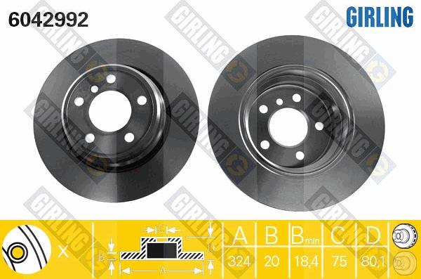 Girling 6042992 - Гальмівний диск autocars.com.ua