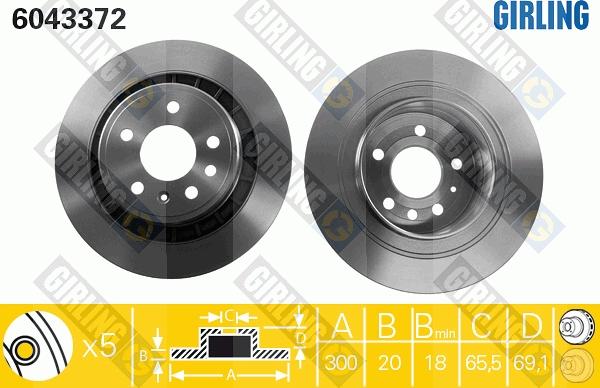 Girling 6043372 - Гальмівний диск autocars.com.ua