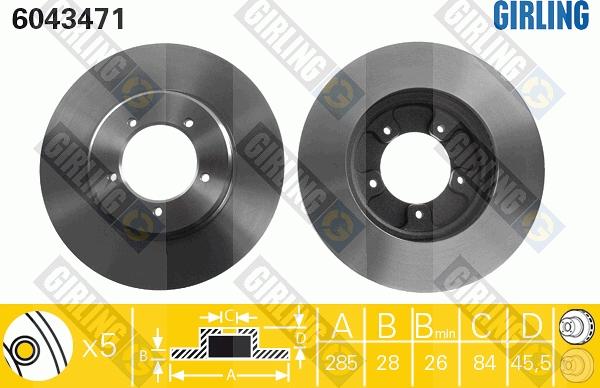 Girling 6043471 - Тормозной диск autodnr.net