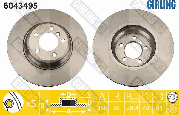 Girling 6043495 - Гальмівний диск autocars.com.ua