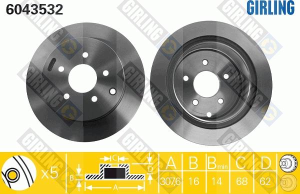 Girling 6043532 - Гальмівний диск autocars.com.ua