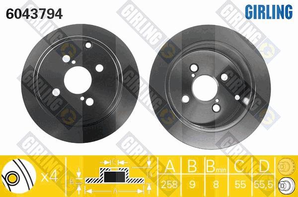 Girling 6043794 - Тормозной диск avtokuzovplus.com.ua