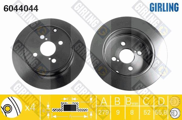 Girling 6044044 - Гальмівний диск autocars.com.ua