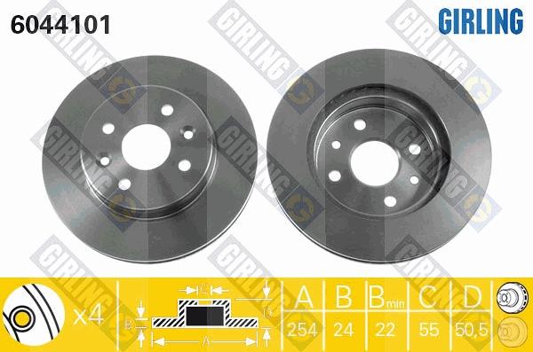 Girling 6044101 - Тормозной диск avtokuzovplus.com.ua