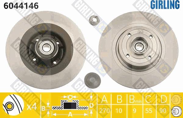 Girling 6044146 - Тормозной диск avtokuzovplus.com.ua