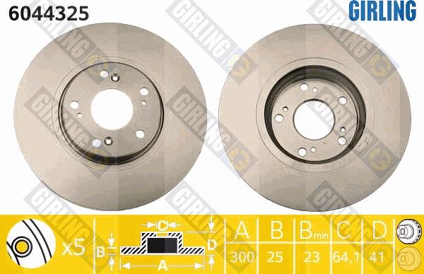 Girling 6044325 - Гальмівний диск autocars.com.ua