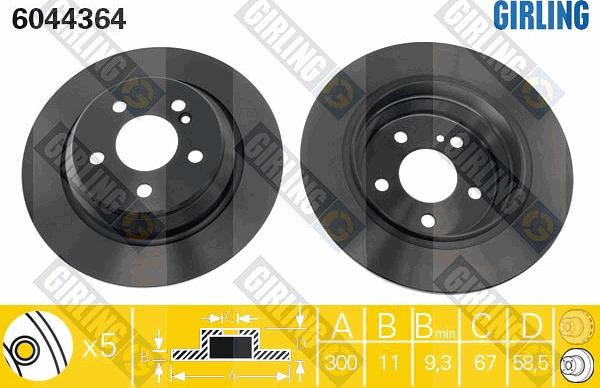 Girling 6044364 - Гальмівний диск autocars.com.ua