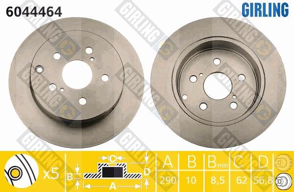 Girling 6044464 - Гальмівний диск autocars.com.ua