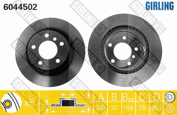 Girling 6044502 - Гальмівний диск autocars.com.ua