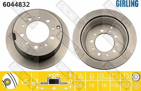 Girling 6044832 - Гальмівний диск autocars.com.ua