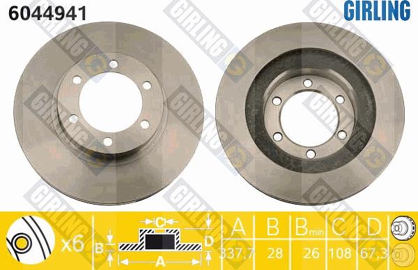 Girling 6044941 - Гальмівний диск autocars.com.ua