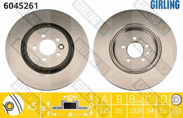 Girling 6045261 - Гальмівний диск autocars.com.ua