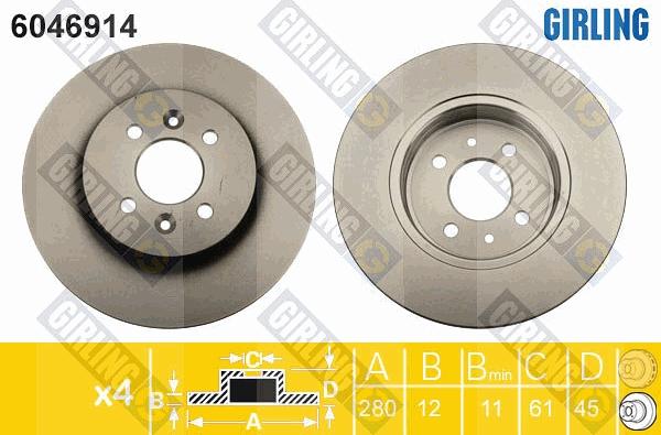 Girling 6046914 - Гальмівний диск autocars.com.ua