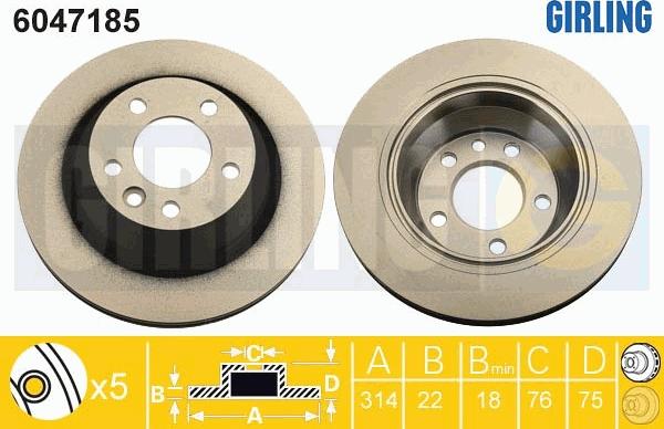 Girling 6047185 - Гальмівний диск autocars.com.ua