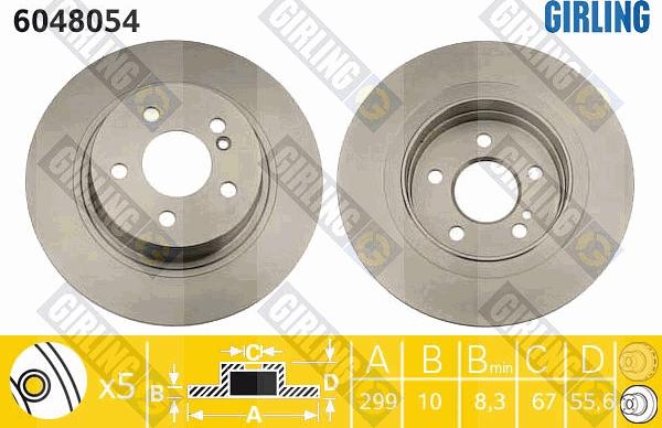 Girling 6048054 - Гальмівний диск autocars.com.ua