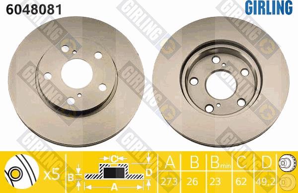 Girling 6048081 - Гальмівний диск autocars.com.ua