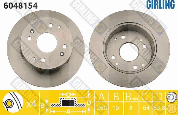 Girling 6048154 - Тормозной диск avtokuzovplus.com.ua