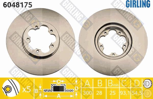 Girling 6048175 - Тормозной диск avtokuzovplus.com.ua