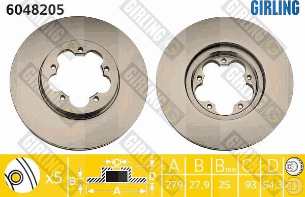 Girling 6048205 - Гальмівний диск autocars.com.ua