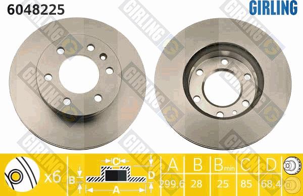 Girling 6048225 - Тормозной диск avtokuzovplus.com.ua