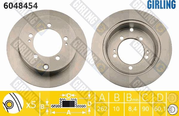 Girling 6048454 - Тормозной диск avtokuzovplus.com.ua