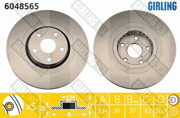 Girling 6048565 - Гальмівний диск autocars.com.ua