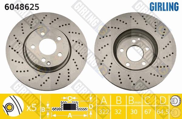 Girling 6048625 - Тормозной диск avtokuzovplus.com.ua