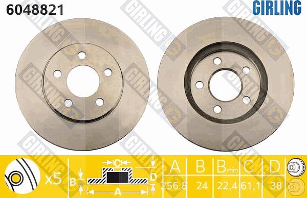 Girling 6048821 - Гальмівний диск autocars.com.ua