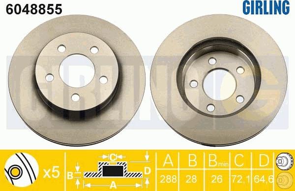 Girling 6048855 - Гальмівний диск autocars.com.ua