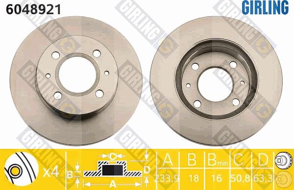 Girling 6048921 - Тормозной диск avtokuzovplus.com.ua