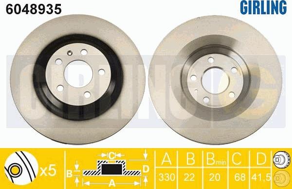 Girling 6048935 - Тормозной диск autodnr.net