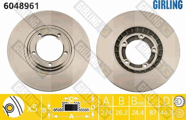 Girling 6048961 - Гальмівний диск autocars.com.ua