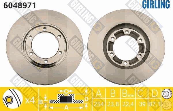 Girling 6048971 - Гальмівний диск autocars.com.ua