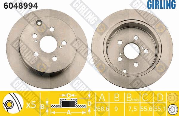 Girling 6048994 - Гальмівний диск autocars.com.ua