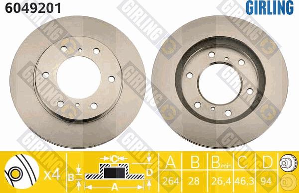 Girling 6049201 - Гальмівний диск autocars.com.ua