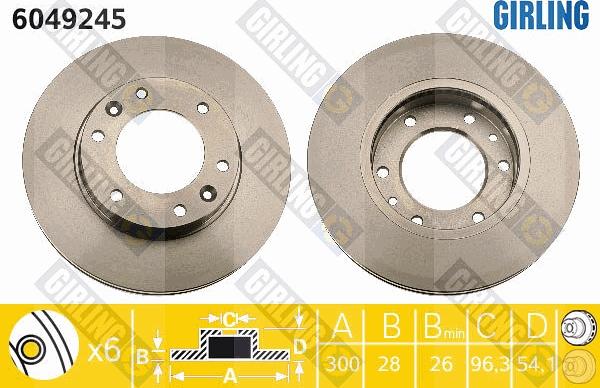 Girling 6049245 - Гальмівний диск autocars.com.ua