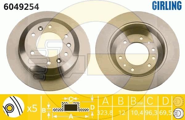 Girling 6049254 - Тормозной диск avtokuzovplus.com.ua