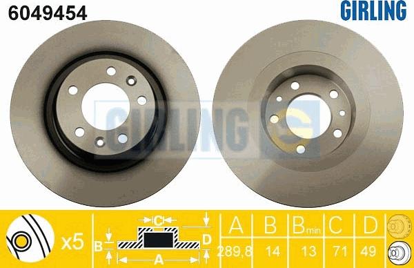 Girling 6049454 - Тормозной диск avtokuzovplus.com.ua