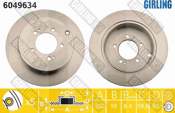 Girling 6049634 - Тормозной диск avtokuzovplus.com.ua