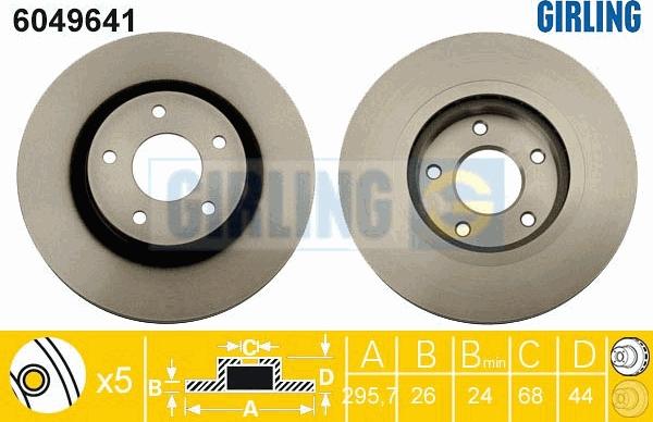 Girling 6049641 - Тормозной диск avtokuzovplus.com.ua