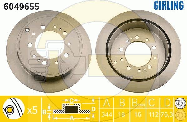 Girling 6049655 - Тормозной диск autodnr.net