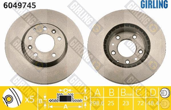 Girling 6049745 - Гальмівний диск autocars.com.ua